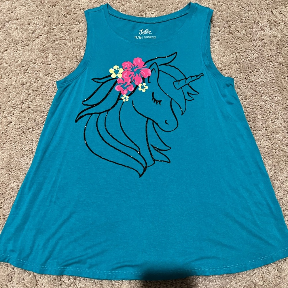 Justice size 14/16 unicorn tank top